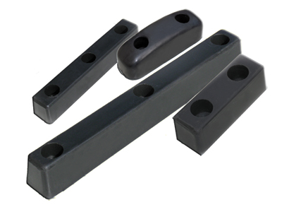 Rubber buffers and bumpers. Various profiles including delta D type. Docking bay bumpers